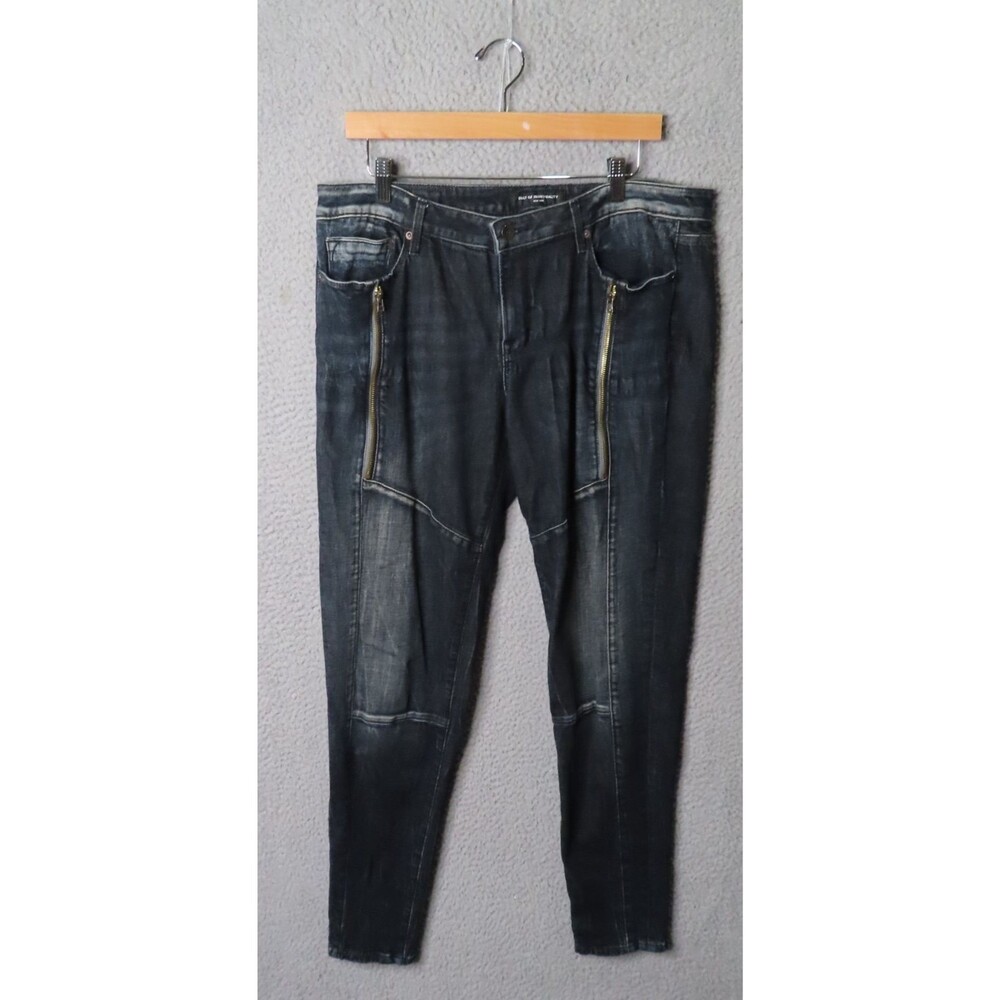 Cult of Individuality Jeans Women 32 Moto Mid Rise Dark Wash Skinny Zipper Denim